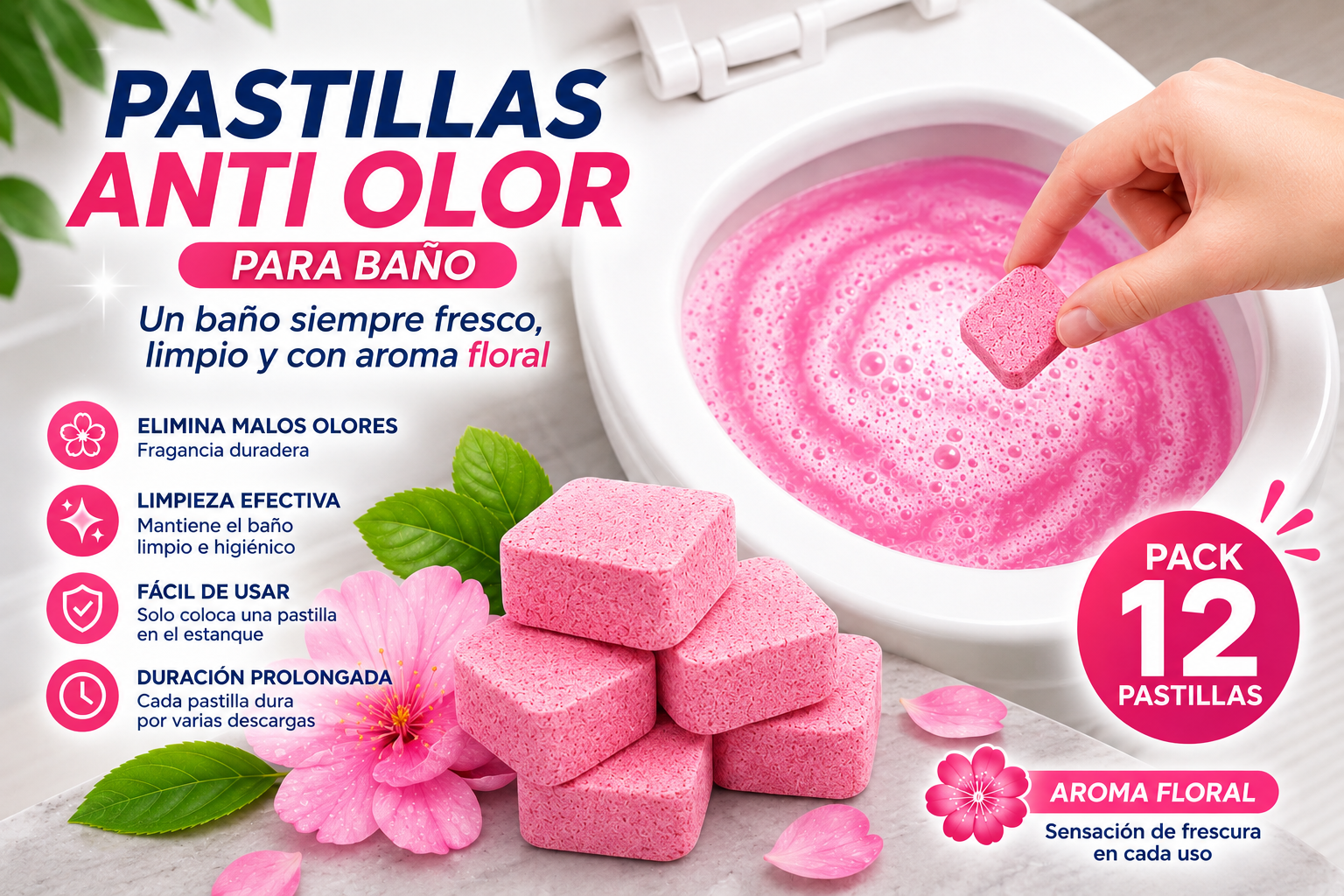 Pastillas Anti Olor para Baño – Pack 12
